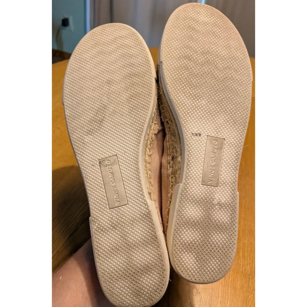 Vince Camuto Tambie Light Pink Espadrille Suede Loafers Size 7.5 Cute!!